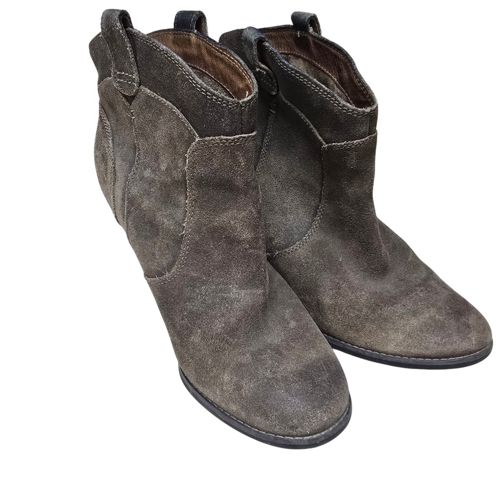 Clarks Indigo Womens 11M Grey Suede Western Ankle Boots Block Heel 63159